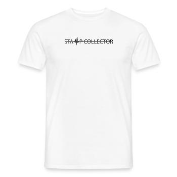 Stamp Collector Heartbeat Postal Stamp Collecting - Men's T-Shirt - white - Front - AI Model Male 178 dark (178cm)