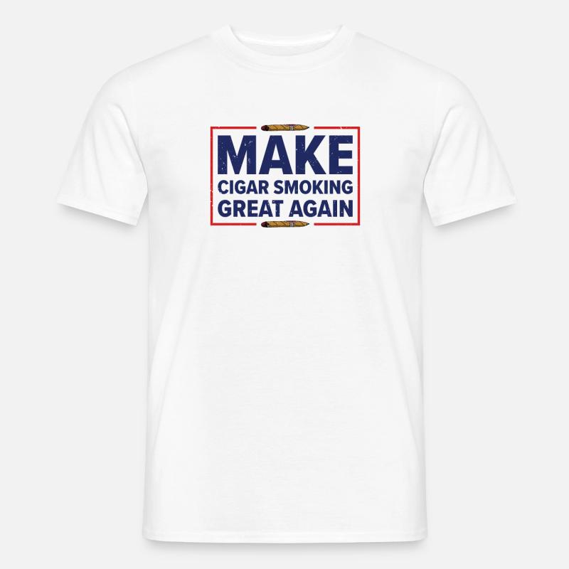 Zigarre Rauchen Zigarren Raucher - Männer T-Shirt - Weiß