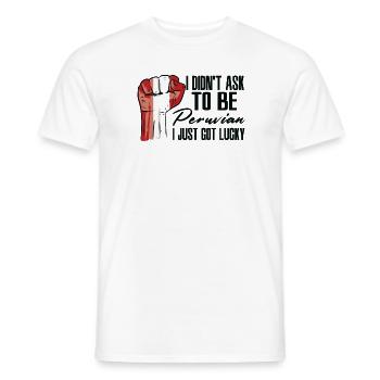 Peruvian Pride Peru Flag Grown Peruvian Roots - Men's T-Shirt - white - Front - AI Model Male 178 dark (178cm)