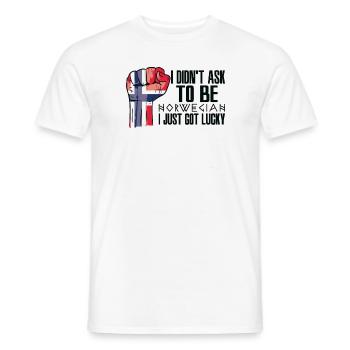 Fierté norvégienne Drapeau norvégien cultivé - T-shirt homme - blanc - Devant - AI Model Male 178 dark (178cm)