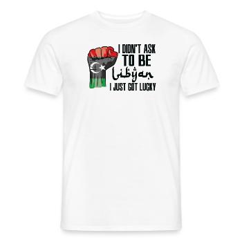 Libyan Pride Libya Flag Grown Libyan Roots Libyan - Men's T-Shirt - white - Front - AI Model Male 178 dark (178cm)