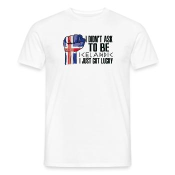 Icelandic Pride Iceland Flag Grown Icelandic - Men's T-Shirt - white - Front - AI Model Male 178 dark (178cm)