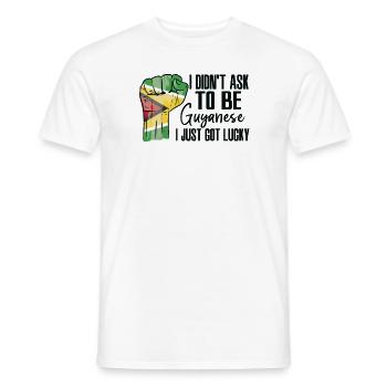 Guyanese Pride Guyana Flag Grown Guyanese Roots - Men's T-Shirt - white - Front - AI Model Male 178 dark (178cm)