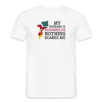 Nothing Scares Me My Wife Is Mozambican Husband - Men's T-Shirt - white - Front - AI Model Male 178 dark (178cm)
