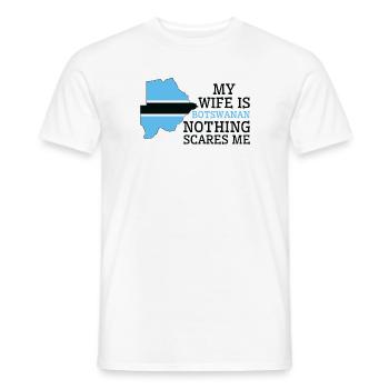 Rien ne me fait peur Ma femme vient du Botswana - T-shirt homme - blanc - Devant - AI Model Male 178 dark (178cm)
