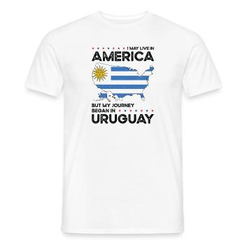 Uruguayan American Patriot USA Grown Uruguay US - Men's T-Shirt - white - Front - AI Model Male 178 dark (178cm)