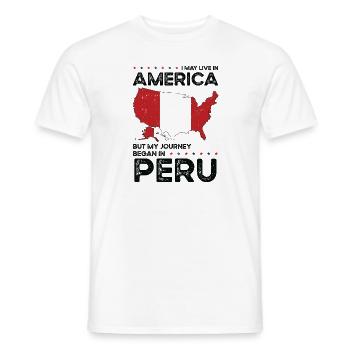 Patriote américain péruvien USA Cultivé - T-shirt homme - blanc - Devant - AI Model Male 178 dark (178cm)