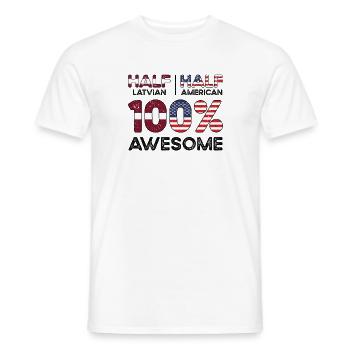 Latvian American Patriot USA Grown Latvia US Flag - Men's T-Shirt - white - Front - AI Model Male 178 dark (178cm)