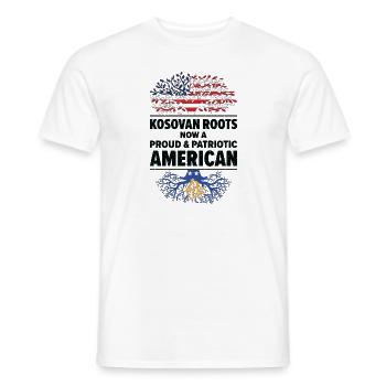 Kosovar American Patriot États-Unis - T-shirt homme - blanc - Devant - AI Model Male 178 dark (178cm)