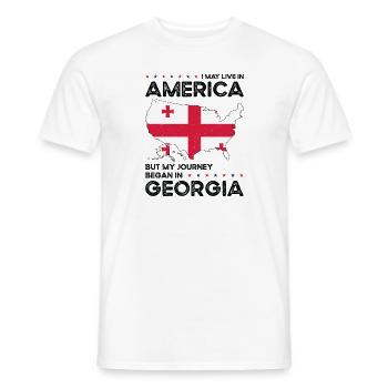 Georgischer amerikanischer Patriot USA Gewachsen - Männer T-Shirt - Weiß - Vorne - AI Model Male 178 dark (178cm)