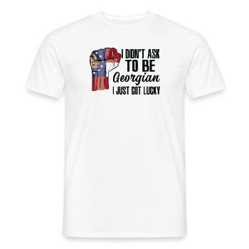 Georgisch Amerikanisch US-Patriot USA Gewachsen - Männer T-Shirt - Weiß - Vorne - AI Model Male 178 dark (178cm)