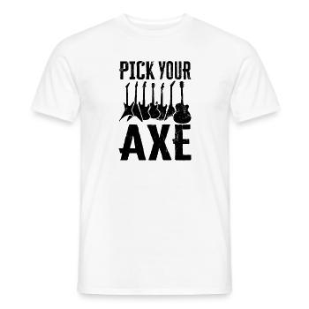 Joueur de guitare électrique Musique de guitare électrique Choisissez votre hache - T-shirt homme - blanc - Devant - AI Model Male 178 dark (178cm)