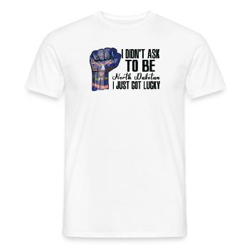 Dakota du Nord Américain U.S. Patriot USA Cultivé - T-shirt homme - blanc - Devant - AI Model Male 178 dark (178cm)