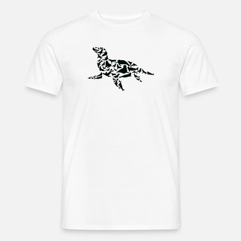 Robbe Seelöwe Robben Silhouette - Männer T-Shirt - Weiß