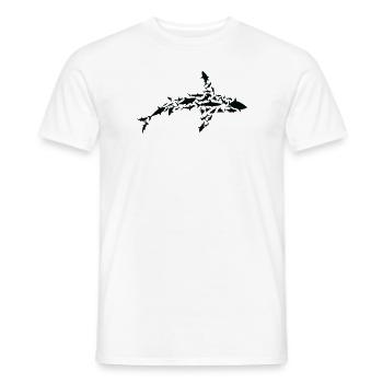 Shark Marine Biologist Sharks Silhouette - Men's T-Shirt - white - Front - AI Model Male 178 dark (178cm)