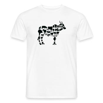 Cow Farmer Animal Farming Cow Silhouette - Men's T-Shirt - white - Front - AI Model Male 178 dark (178cm)