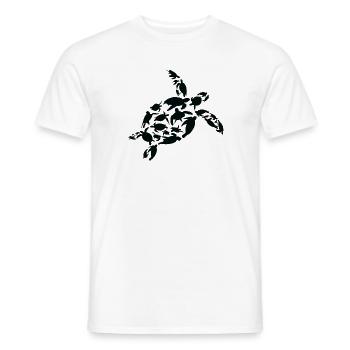 Tortue Biologiste marin Tortues Silhouette - T-shirt homme - blanc - Devant - AI Model Male 178 dark (178cm)