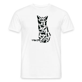 Katzenbesitzer Katzenliebhaber Silhouette - Männer T-Shirt - Weiß - Vorne - AI Model Male 178 dark (178cm)
