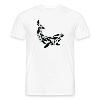 Whale Blue Whale Orca Marine Biologist Silhouette - Men's T-Shirt - white - Front - AI Model Male 178 dark (178cm)