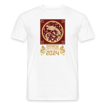 Année chinoise du Dragon 2024 Chinois - T-shirt homme - blanc - Devant - AI Model Male 178 dark (178cm)