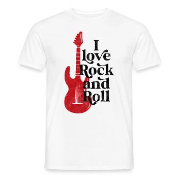 I love rock and roll - Men's T-Shirt - white - Front - AI Model Male 178 dark (178cm)