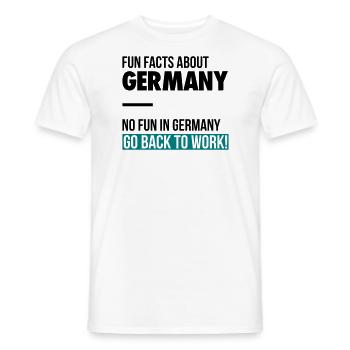 Fun facts about germany - Men's T-Shirt - white - Front - AI Model Male 178 dark (178cm)