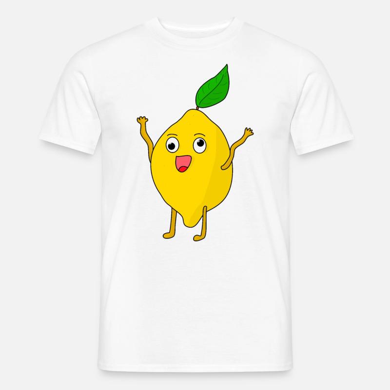 Zitrone Kugelaugen - Männer T-Shirt - Weiß
