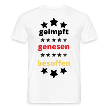 Geimpft Genesen Besoffen T-Shirt - Männer T-Shirt - Weiß - Vorne - AI Model Male 178 dark (178cm)