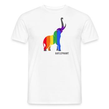 LGBT elephant LGBTQ rainbow gay-pride gaylephant - Men's T-Shirt - white - Front - AI Model Male 178 dark (178cm)