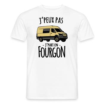 je part en fourgon - couleur personnalisable - T-shirt homme - blanc - Devant - AI Model Male 178 dark (178cm)