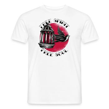 Free Spirit Free Soul Swallow Freedom Peace - Men's T-Shirt - white - Front - AI Model Male 178 dark (178cm)