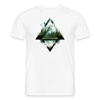 Triangle forestier Arbres Nature - T-shirt homme - blanc - Devant - AI Model Male 178 dark (178cm)