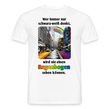 Arc-en-ciel dans la ville - T-shirt homme - blanc - Devant - AI Model Male 178 dark (178cm)