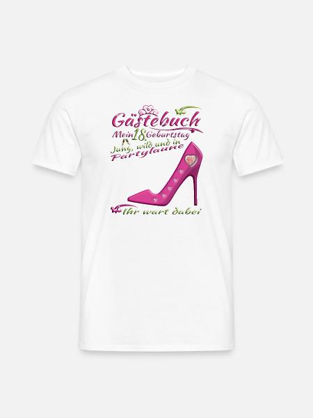 18. Geburtstag Mädchen & Junge Gästebuch - Männer T-Shirt - Weiß