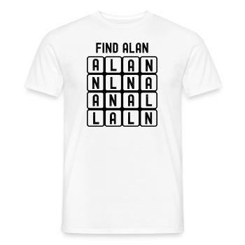 Finde die (anale) Wortsuche von Alan - Männer T-Shirt - Weiß - Vorne - AI Model Male 178 dark (178cm)