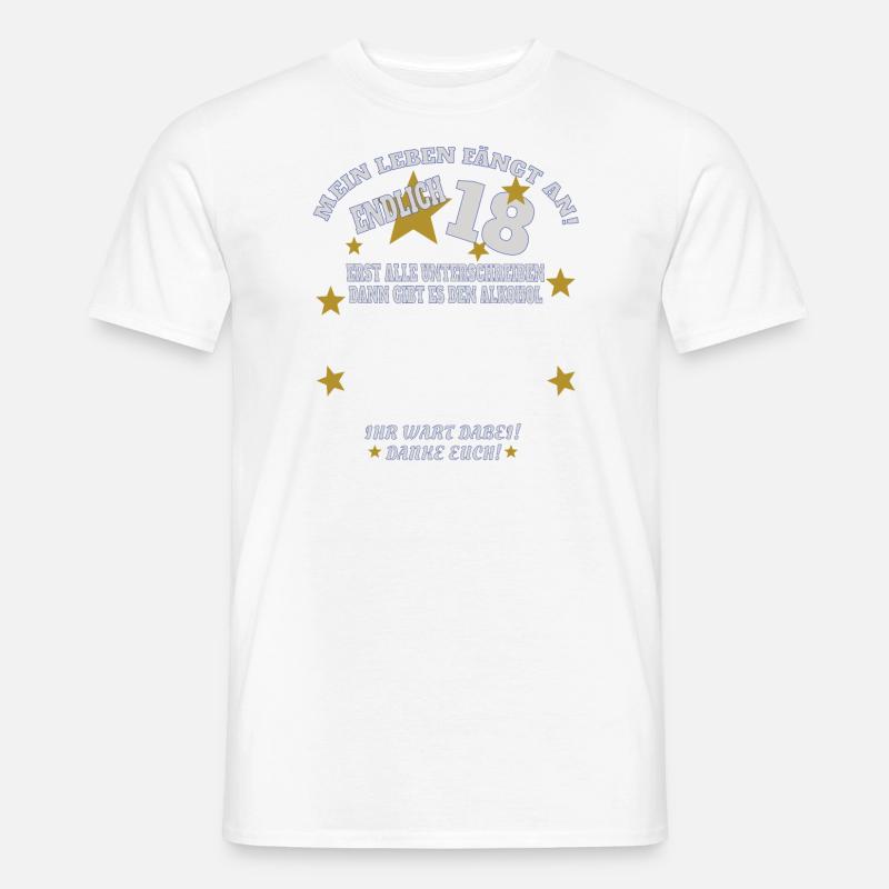 18. Geburtstag Mädchen & Junge Gästebuch - Männer T-Shirt - Weiß