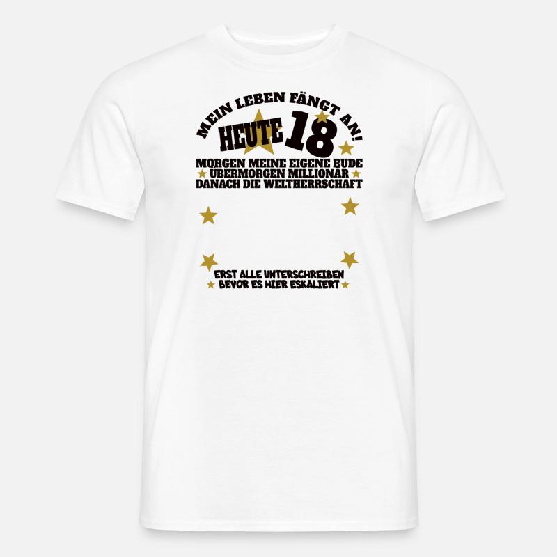 18. Geburtstag Mädchen & Junge Gästebuch - Männer T-Shirt - Weiß