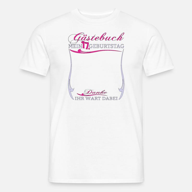 17. Geburtstag Mädchen & Junge Gästebuch - Männer T-Shirt - Weiß