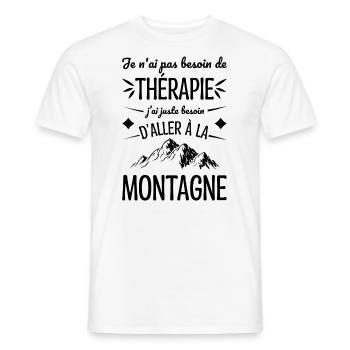 I Just Need To Go To The Mountain Humor - Men's T-Shirt - white - Front - AI Model Male 178 dark (178cm)