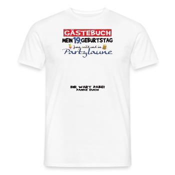 19th Birthday Girl & Boy Guestbook - Men's T-Shirt - white - Front - AI Model Male 178 dark (178cm)