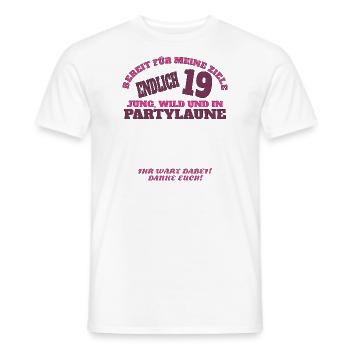 19th Birthday Girl & Boy Guestbook - Men's T-Shirt - white - Front - AI Model Male 178 dark (178cm)