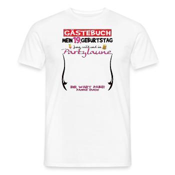 19th Birthday Girl & Boy Guestbook - Men's T-Shirt - white - Front - AI Model Male 178 dark (178cm)