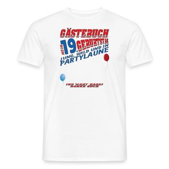 19th Birthday Girl & Boy Guestbook - Men's T-Shirt - white - Front - AI Model Male 178 dark (178cm)