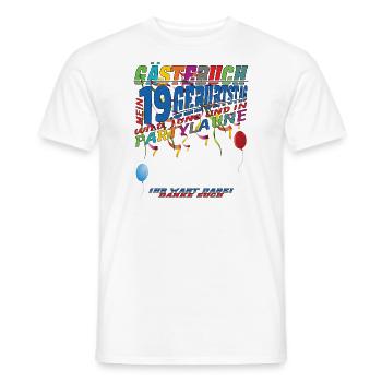Livre d’or 19e anniversaire homme et femme - T-shirt homme - blanc - Devant - AI Model Male 178 dark (178cm)