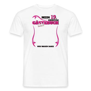 Livre d’or 19e anniversaire homme et femme - T-shirt homme - blanc - Devant - AI Model Male 178 dark (178cm)