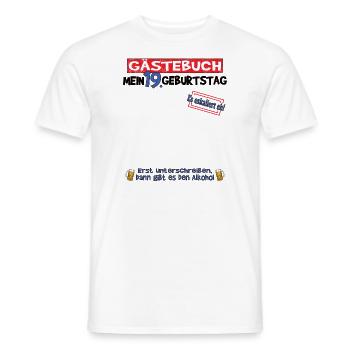 Livre d’or 19e anniversaire homme et femme - T-shirt homme - blanc - Devant - AI Model Male 178 dark (178cm)