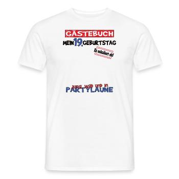 Livre d’or 19e anniversaire homme et femme - T-shirt homme - blanc - Devant - AI Model Male 178 dark (178cm)