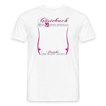 Livre d’or 19e anniversaire homme et femme - T-shirt homme - blanc - Devant - AI Model Male 178 dark (178cm)