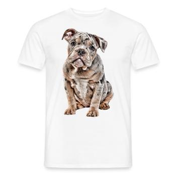 OLD ENGLISH BULLDOG Dog Dogs Bulldog - Men's T-Shirt - white - Front - AI Model Male 178 dark (178cm)