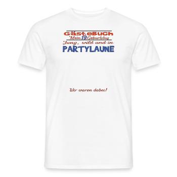 Livre d’or 19e anniversaire homme et femme - T-shirt homme - blanc - Devant - AI Model Male 178 dark (178cm)